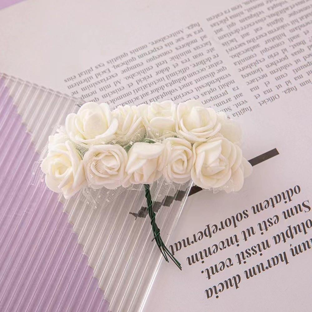 144Pcs Multicolor Foam Artificial Flower DIY Wreath Accessorie Foam Fake Flowers Mini Rose Artificial Flower Craft