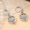 Vintage Round Inlaid Mitation Pearl Earrings Hollow Geometric Dangle Earrings Women  Concise Banquet Jewelry Accessories