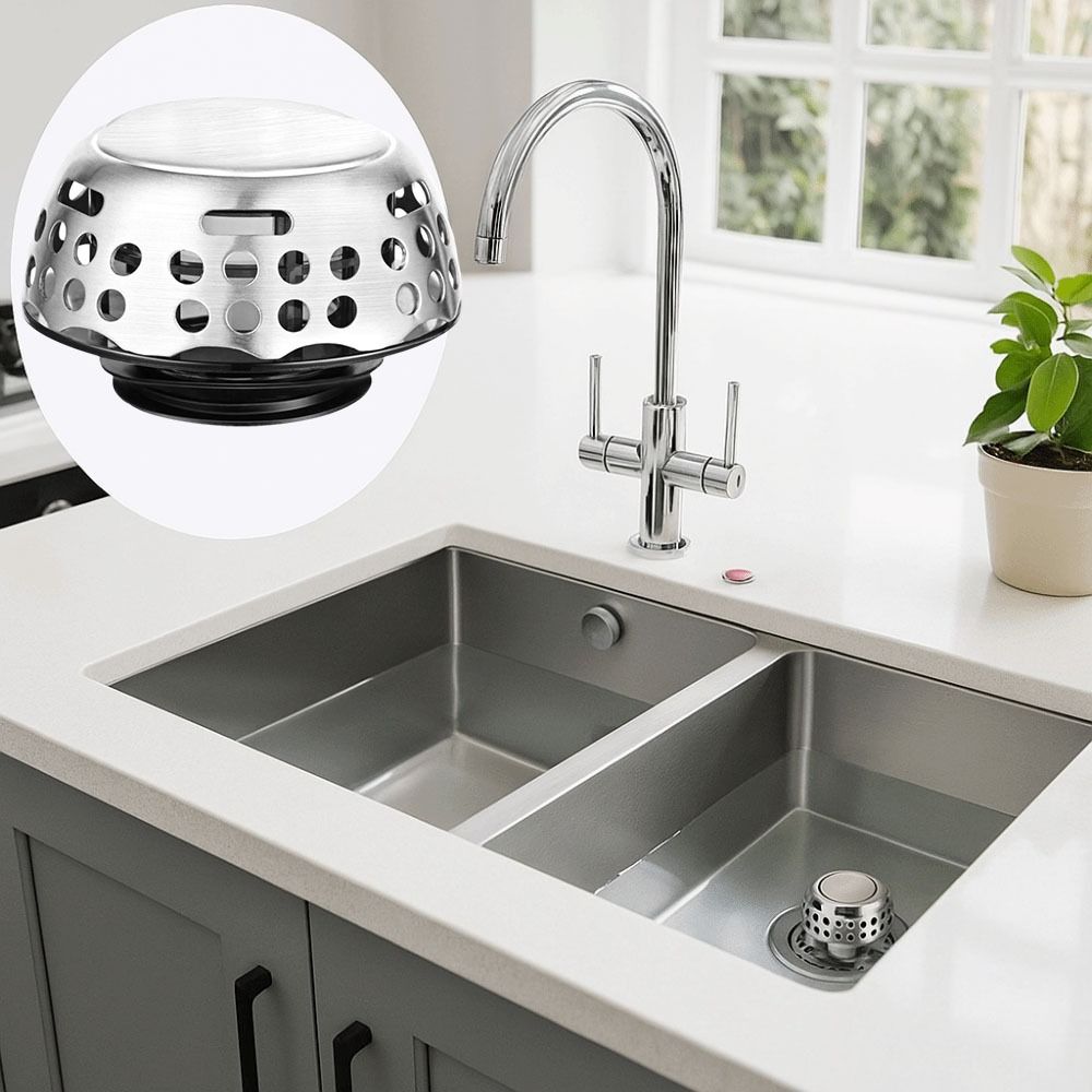 Stainless Steel Bathtub Filter Sink Leak-proof Anti-clogging Drain Basket Stopper Bouncing Core Insect-Proof