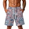 Men's Print Loose Fit Training Gym Beach Shorts with Pockets