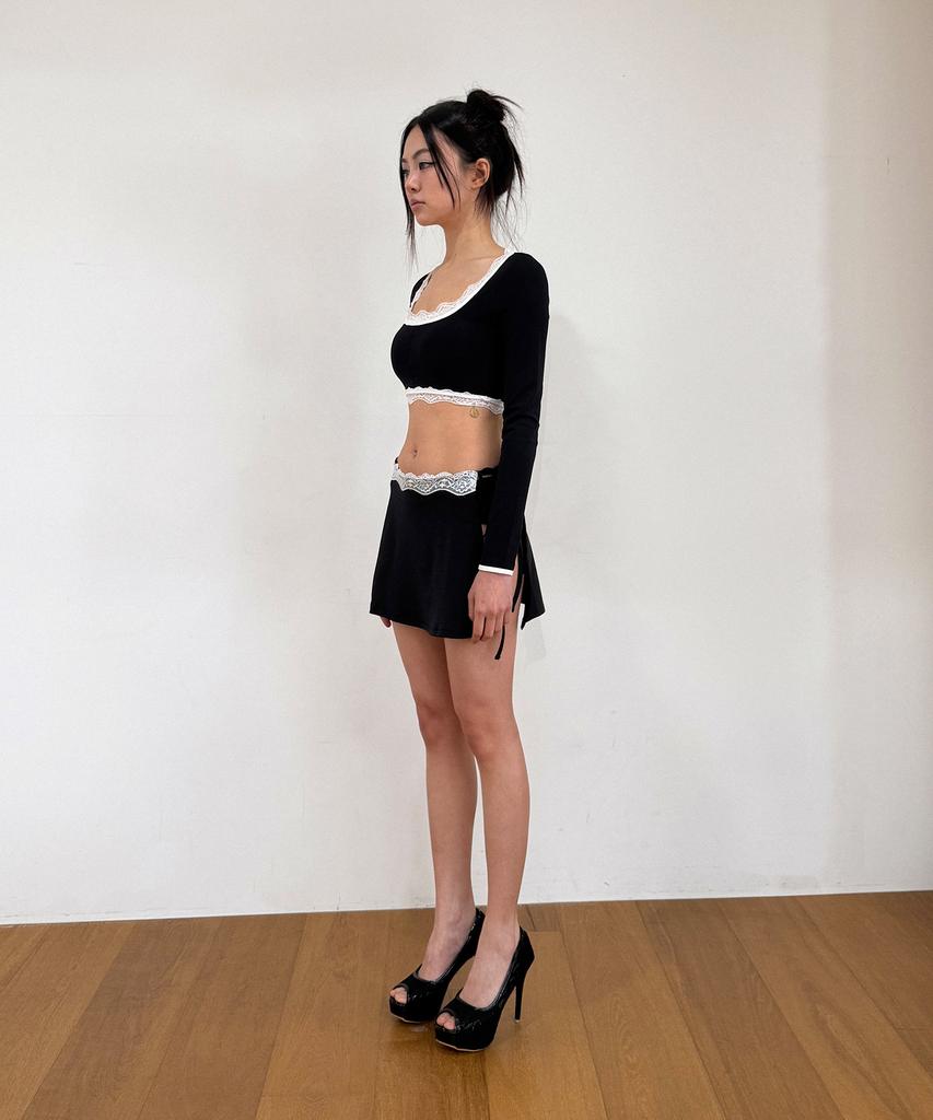Binaj Lace Line Skirt Cover-Up (Black)