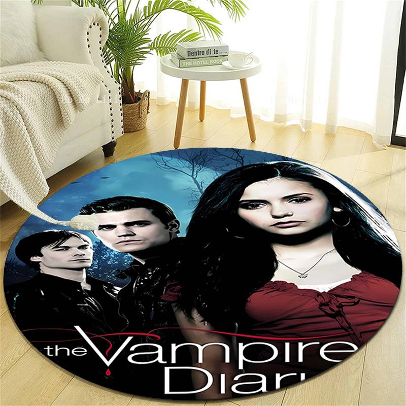 1pc The Vampire Diaries1 Design Printed Area Round Carpet for Bedroom Living Room Home Decor Rugs Mat Non Slip Mat Rug for Bedside