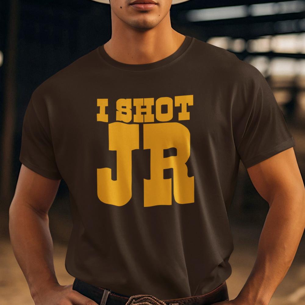 I SHOT JR T-SHIRT (Retro Cult TV 80s Not Dallas Fancy Dress Ewing Party Kitsch) Unisex T-Shirt XXXL