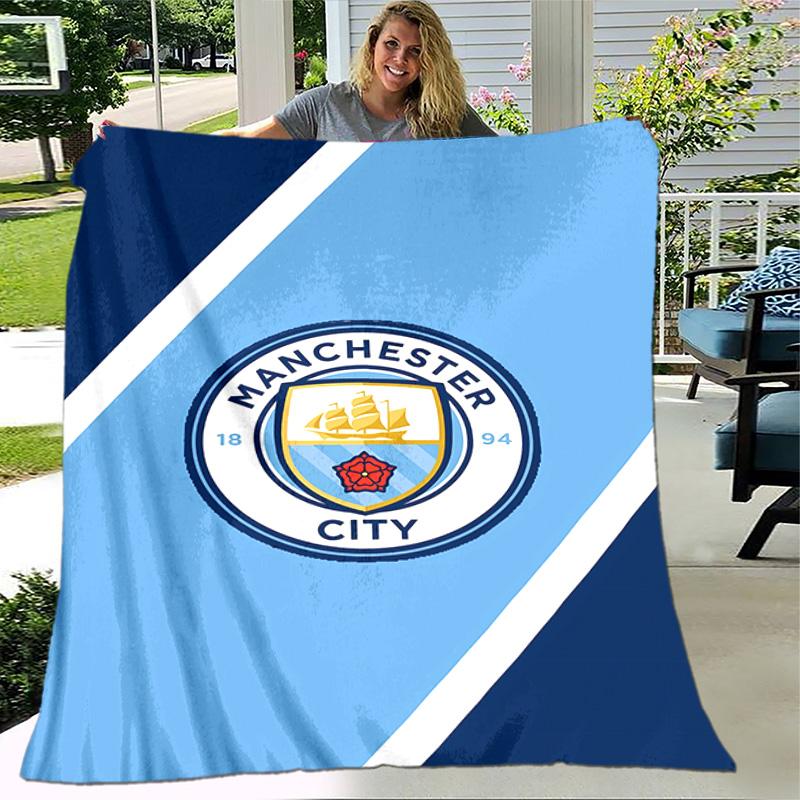 1pc Blanket - Manchester City Football Club Print Design, Lightweight Blanket for Sofa, Bed- Soft &Warm, Gift for All Seasons