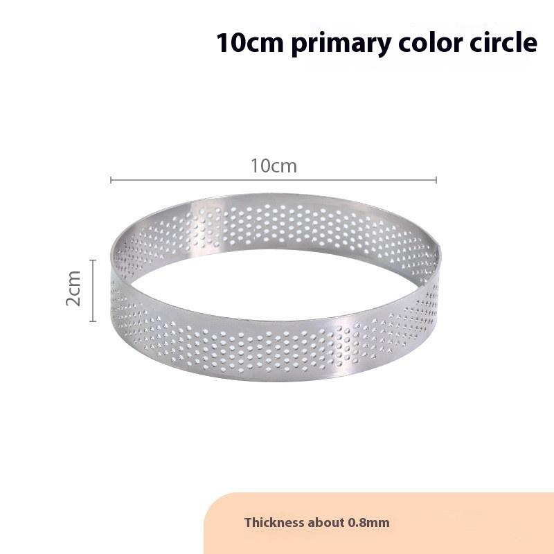 5/6/7/8/9/10 Cm Perforated Tart Rings With Hole Stainless Steel Tart Bottom Tower Fruit Pie Quiches Cake Ring Mousse Baking Mold