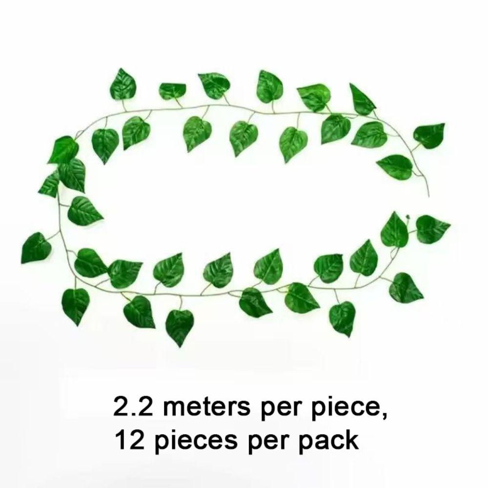 12PCS Artificial Ivy Garland Green Color Green Leaf Vine Fake Plant Creeper Garden Decor
