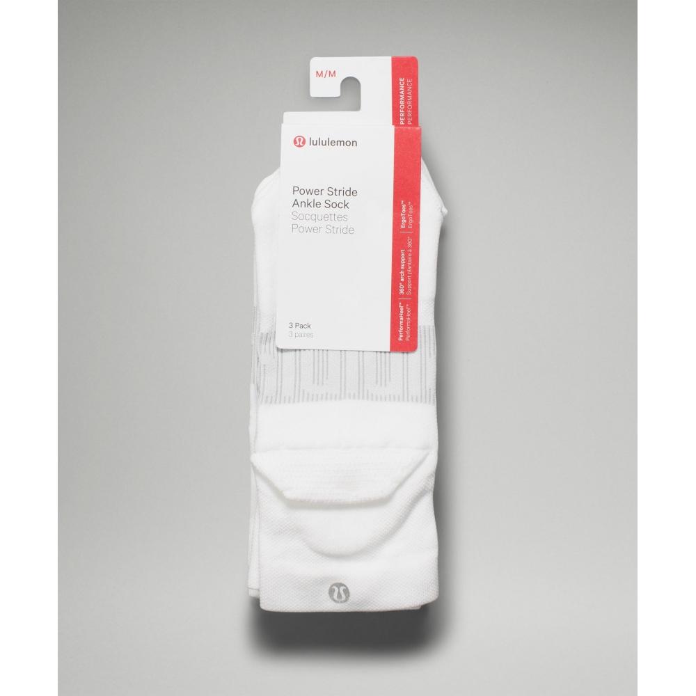 Lululemon Women S Power Stride Ankle SockS  3 Pack White