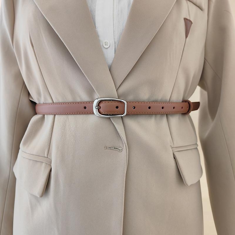 Minimalist Style Womens Waist Belt Elliptical Metal Buckle Dress Shapewear Belt