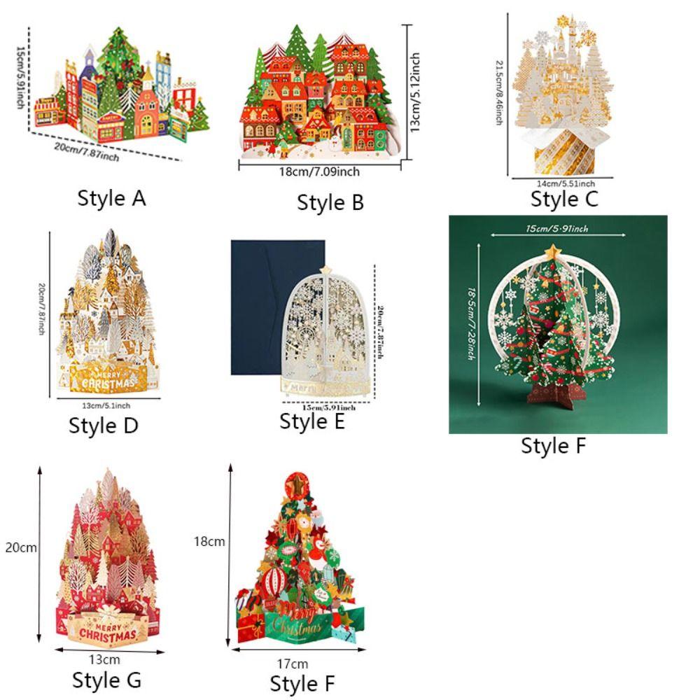 Pop-Up Christmas Greeting Cards Hot Stamped Thank You Letter Creative New Year Cards  Friend