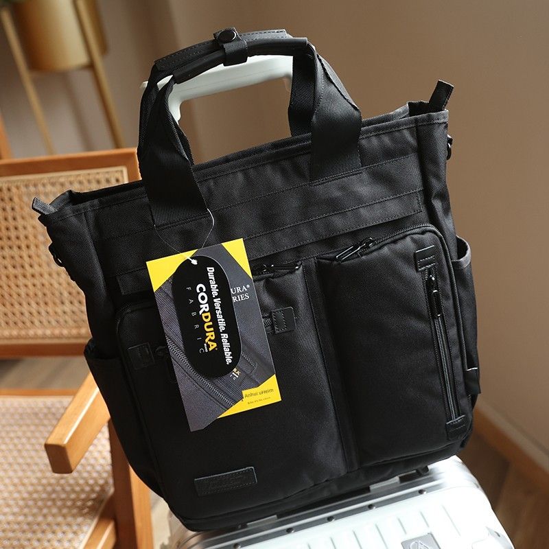 

Экспортный японский однолямочный многофункциональный рюкзак, водонепроницаемый рюкзак из ткани Оксфорд, сумка для 15-дюймового ноутбука, ранец, портфель Black
