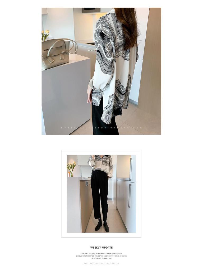 Camicia Versatile in Chiffon a Manica Lunga Taglie Forti - Nuovo Design Primavera