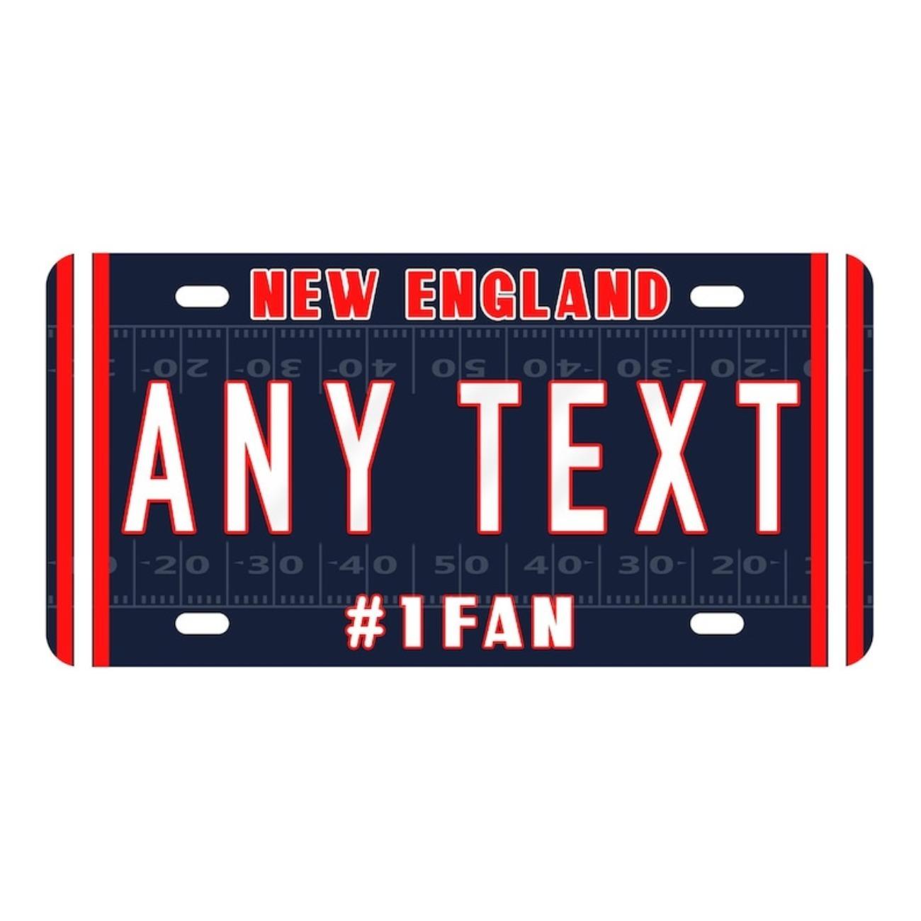 

Personalized New England Patriots Tin Sign Metal Wall Art License Plate Car Decor белый