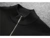 European Autumn/Winter Men's Slim Fit Embroidered Wool Half-Zip Sweater
