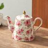 200ml Manuale Fiore Ceramica Caffettiera Tazza da caffè Piattino Set Tè Pomeridiano Cina Nero Tazza da tè Piattino Decorazione Ristorante