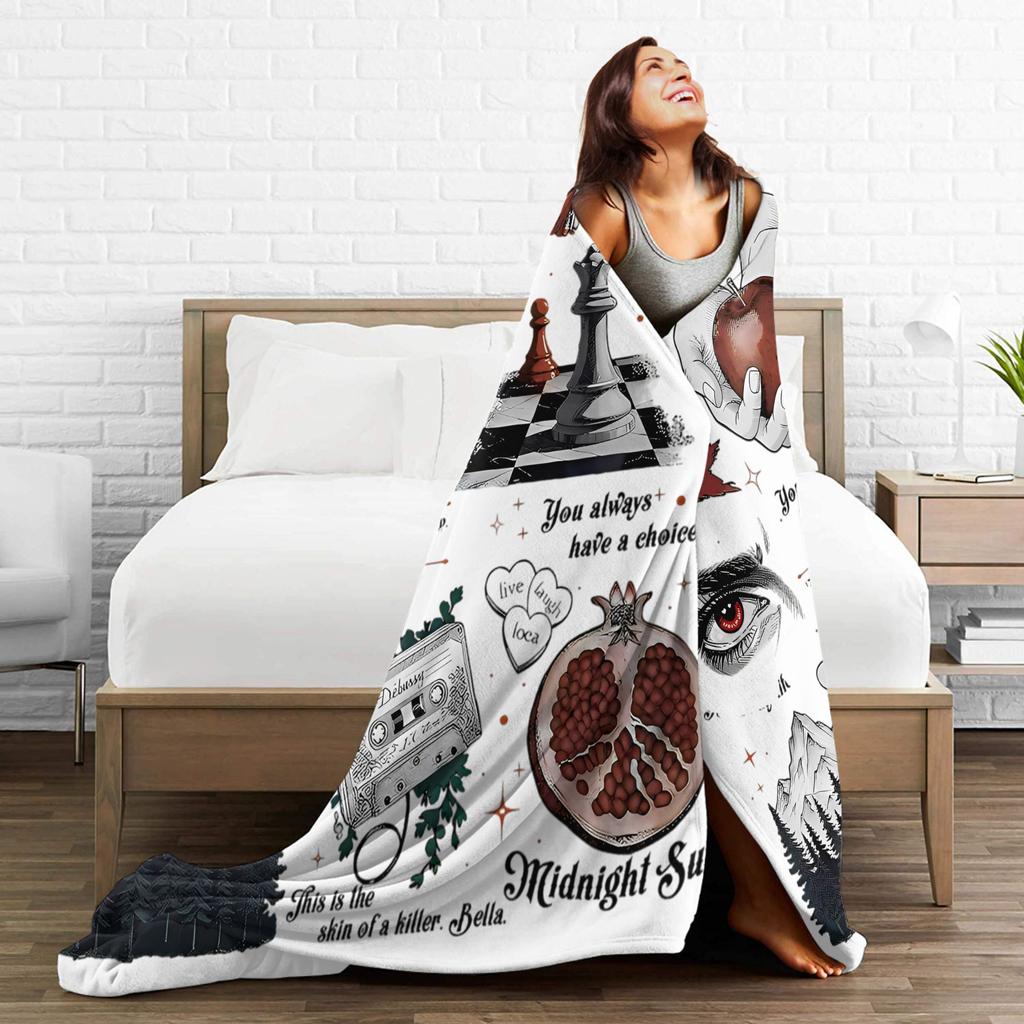Romantik Twilight Saga Vampire Wölfe Decke Flanell Sommer Klimaanlage Atmungsaktiv Überwurfdecken für Sofa Bettbezug