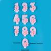 Pink Bow Number Candle Glitter Candle Cake Topper 0-9 for Birthday Anniversary Party Cake Decoration Gifts