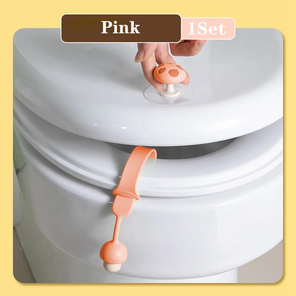 Mushroom Toilet Lid Lifter Tool Closestool Holder Ring Flapper Lifting Device Bathroom Sanitary Adjustable Toilet Seat Lid