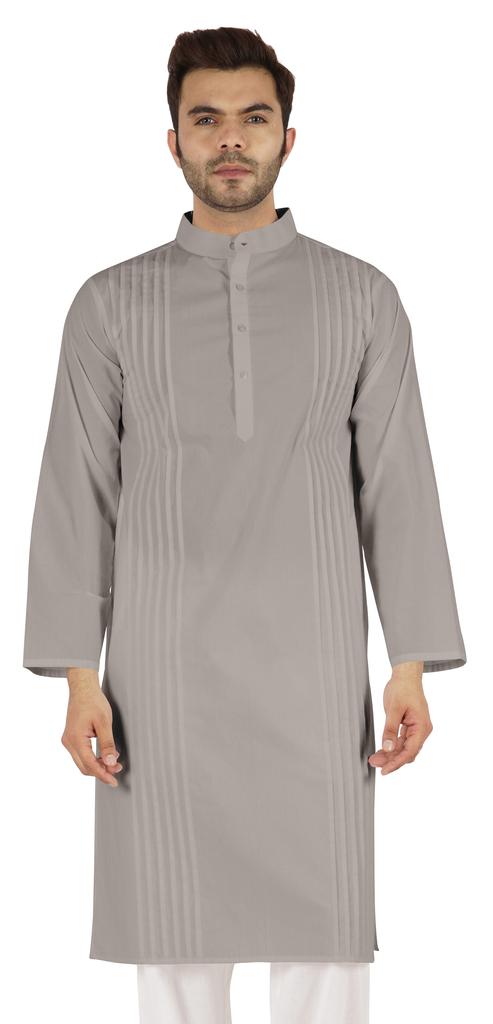 Atasi Cotton Kurta Solid Ethnic- Festive Long Shirt W  Pintuck Traditional Indian Wear For