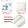 Blue Snowman Tree Gift Pillow Covers for Christmas Decor Polyester pillowcase, sofa decorative cushion cov Headboard Pillow