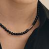 Hyeres-lor H Edition (W) Ball Black Onyx Bead Necklace HL6N46629WB420