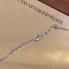 Summer Sweet Blue Zircon Crystal Cross Bracelets For Women Fashion Romantic Adjustable Chain Bangle Jewelry Party Casual Gifts