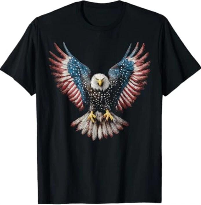 Американский флаг Белоголовый орлан 4 июля США Патриотическая мужская женская футболка M