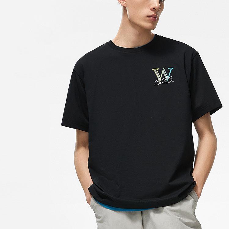 Li Ning Wade Series Letter Print Ice Feel Moisture Wicking Short Sleeve Drop Shoulder T-Shirt Unisex T-Shirt AHSTA25-1