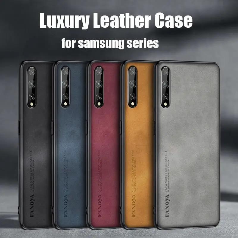

A50s A 50 30 70 11 10 Роскошный кожаный чехол из овчины для Samsung Galaxy A50 A30S A70 A7 2018 2019 A10 A11 A03 A04 Мужская задняя крышка A50 A50S A30S серый