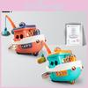 Baby Educational Electric Rotating Sound Light Boat With Magnetic Fish Fishing Toy For Children