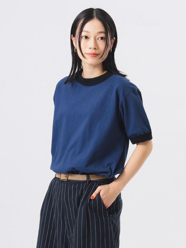 BEAMS BOY TEE Goodwear Special Order Short Sleeve Ringer Tee M S/S Women's ORANGEBLACK