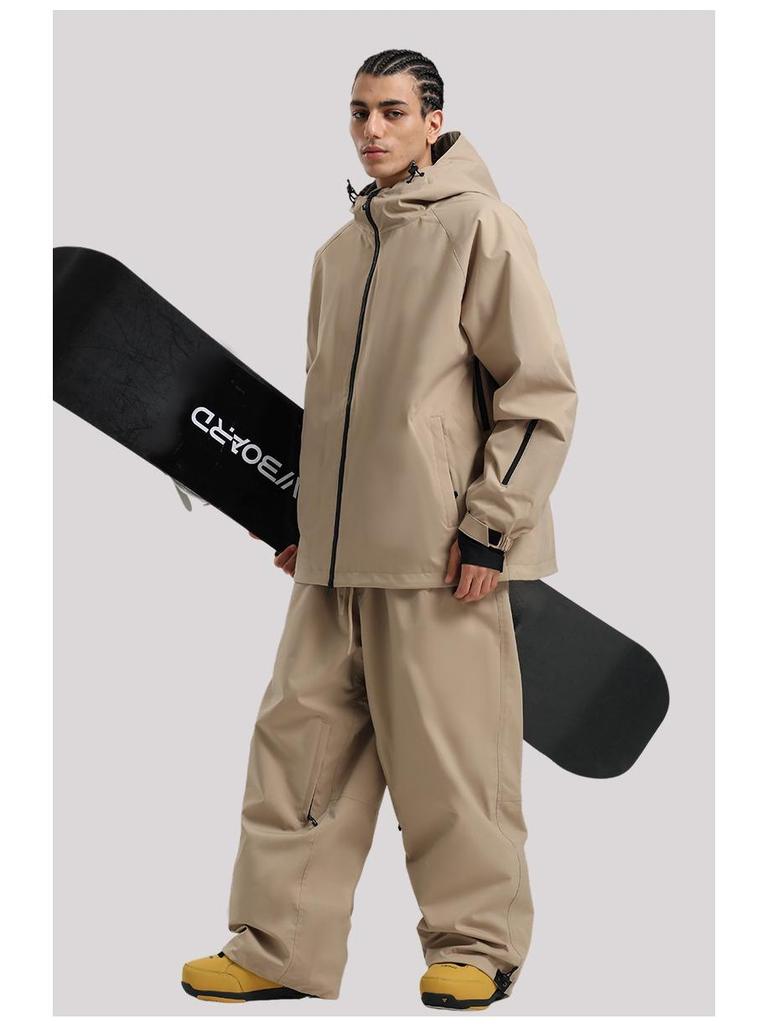 2526 Ski Suit: Men's & Women's Solid Color, Windproof, Waterproof, Breathable Snowboard Workwear, Couple's Professional Ski Gear.