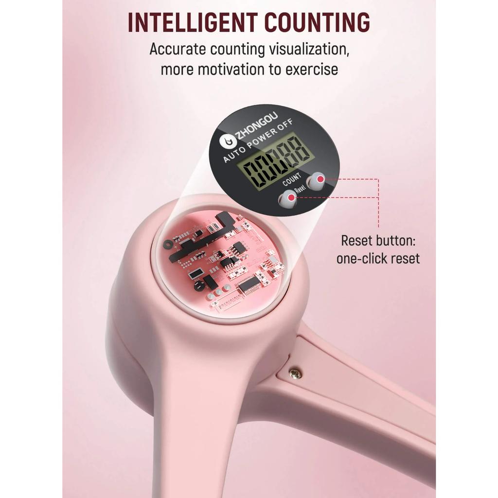 Thigh Trainer,Pelvic Floor Exercise Devices with Display Counter,Inner Thigh Exerciser Workout Equipment for Women,Pink