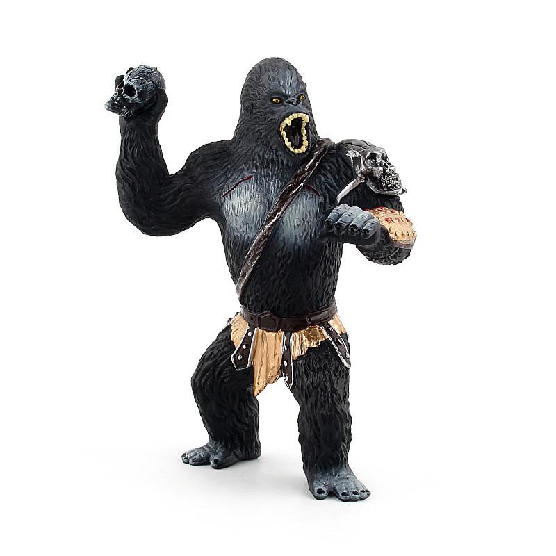 Lifelike Gorilla Warrior Figurine Pvc Jungle Animal Model For Home Decor