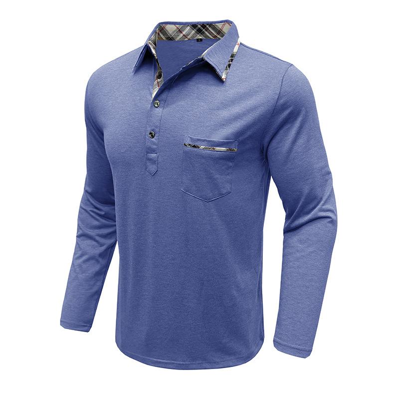 Men's Long-sleeved Lapel T-shirt Fashion Men's POLO Shirt Autumn and Winter Bottoming Shirt Tops