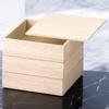 Lacquerware Wooden Jubako Plain Made in Japan J-kitchens 3-Tier Box, 5.5 inches, Wood, 17cm,