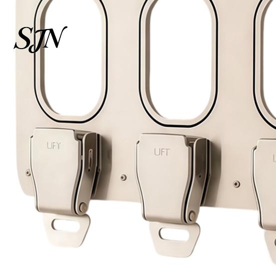 Einzigartiges Geschenk für Vielflieger Wandmontierter Schlüsselhalter im Design einer Flugzeugsicherheitsgurtschnalle Eingangsbereich, Abnehmbarer Ring Eingangsbereich Halter Rack