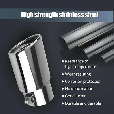 Universele Auto Auto Uitlaat Demper Tip Roestvrijstalen Pijp Chroom Sierlijst Gemodificeerde Auto Achterste Staart Keel Voering Accessoires