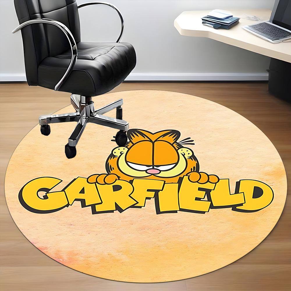 1pc Garfield Cat Office Round Area Rug,Bedroom Living Room Home Decor, Room Deco a1016127