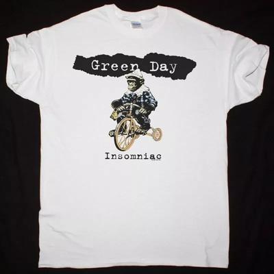GREEN DAY INSOMNIAC TOUR NAUJI BALTI Marškinėliai Viršūnės T-shirt Vyriški Moteriški