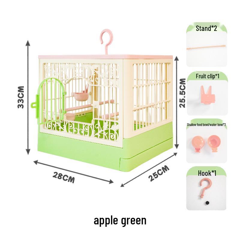 Premium Breathable Portable Parrot Cage - Spacious, Food-Grade Plastic for Household Use
