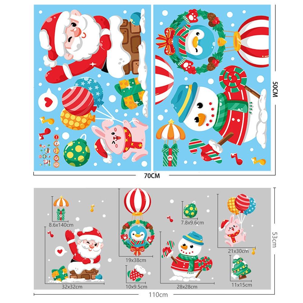 PVC Window Sticker Santa Claus Glass Sticker Fashion Xmas Decal  Shopping Mall