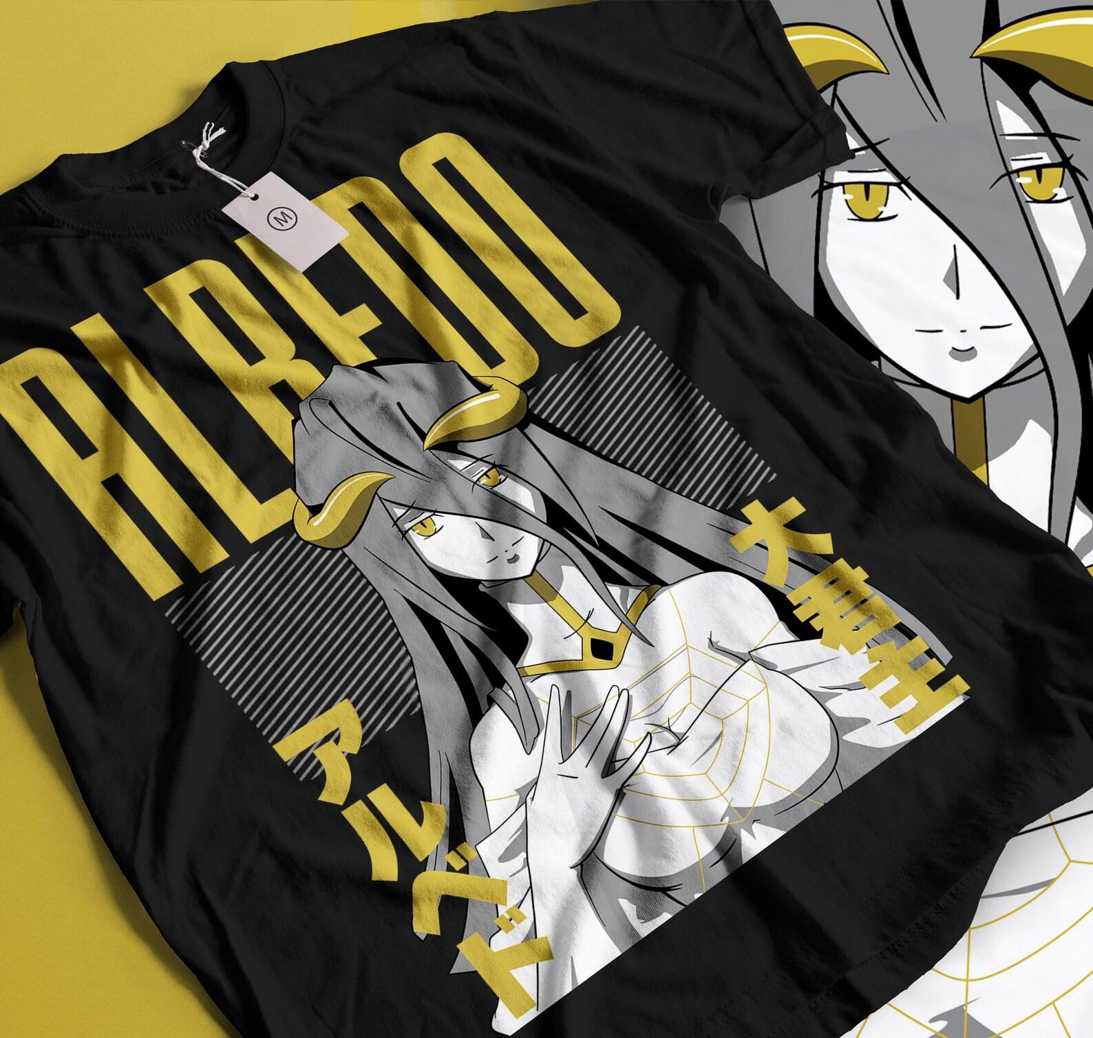 Albedo Overlord Tshirt, Anime Overlord Character, Demon Girl, Succubus, Ainz Ooal Gown, Momonga, Tomb of Nazarick, Anime Streetwear XL