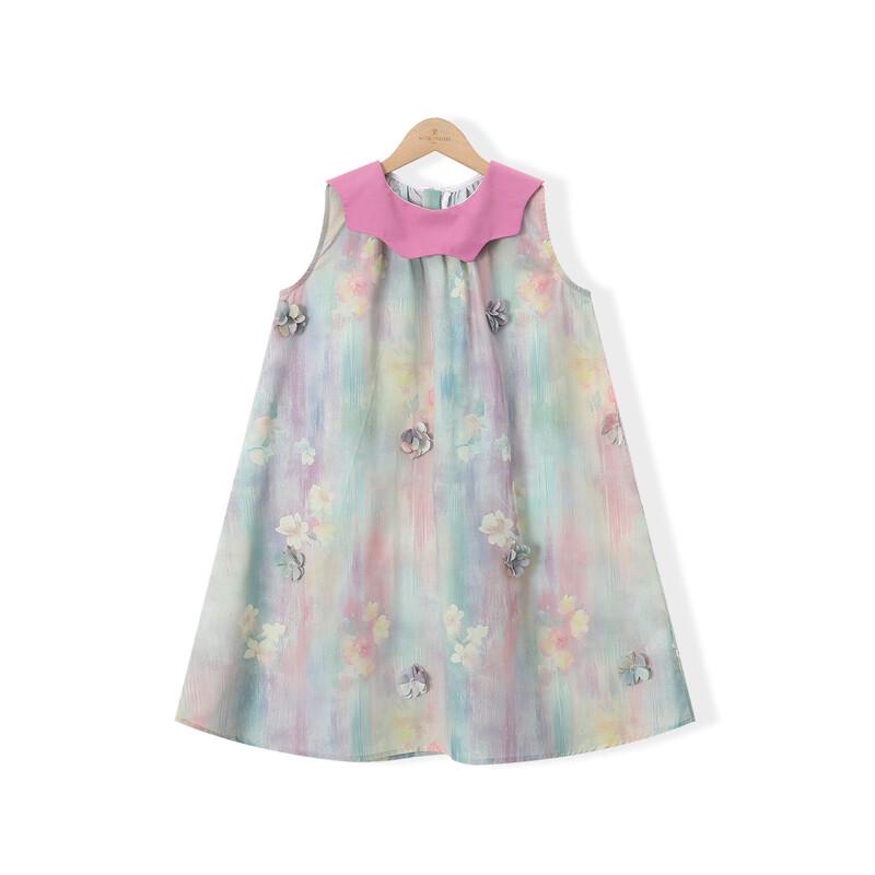 Montagut Girls  Sweet Korean Floral Vest Summer Dress 120