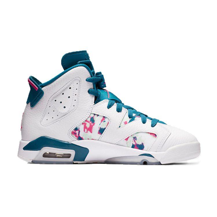 Jordan 6 Retro White Laser Fuchsia Green Abyss GS 543390-153