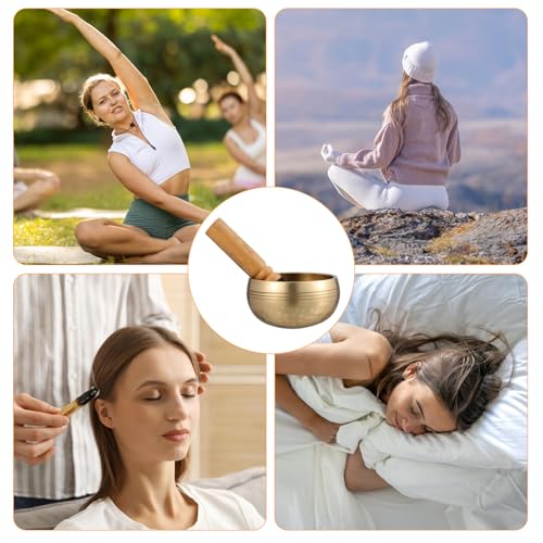 STOBOK Singing Bowl and Stick Set, Extra Small 8cm Singing Bowl, for Meditation, Healing, and Purification