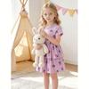 Girls Summer Cotton Princess Dress With Cartoon Pattern