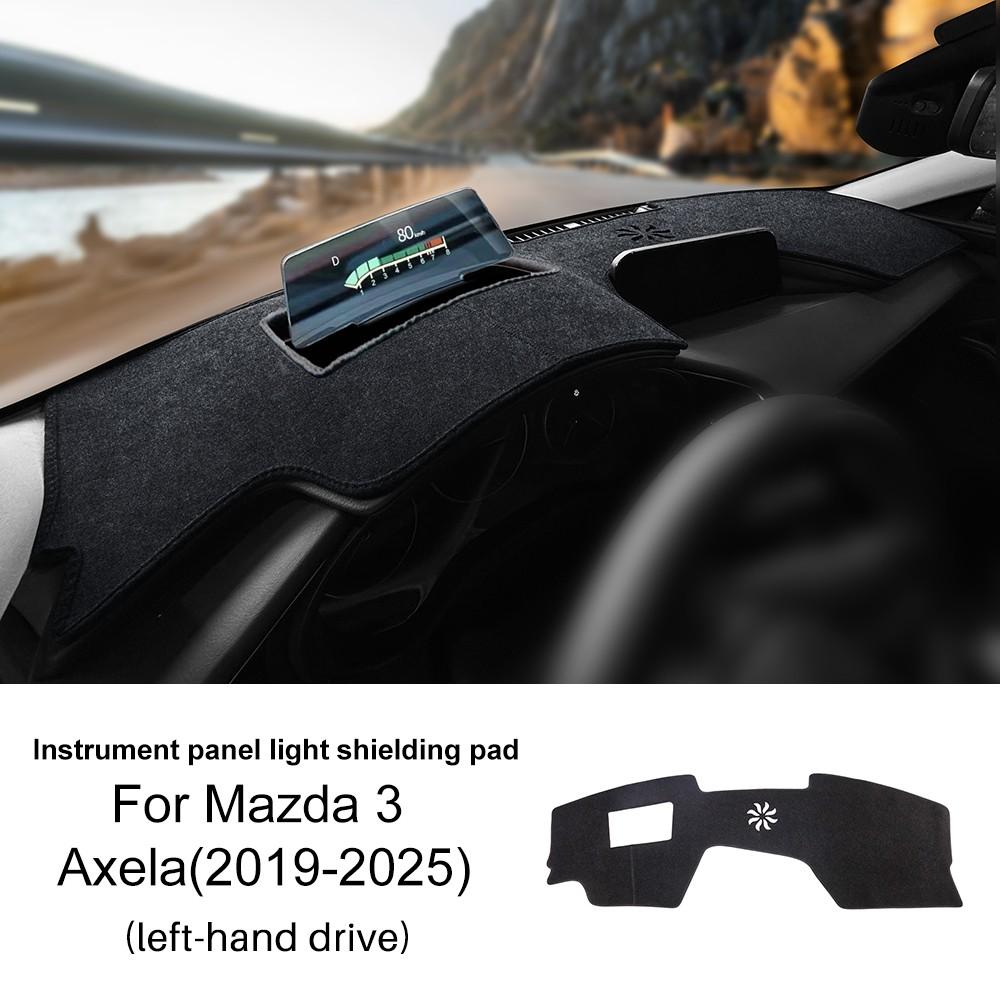 Flannel Car Dashboard Cover For Mazda 3 Axela 2019-2025 Dash Mat Board Pad Carpet Dashmat Anti-UV Mats Auto Interior Accessories