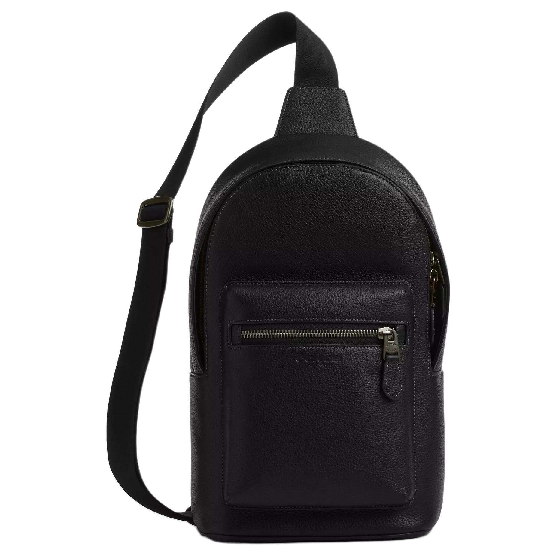 

Coach 20 Zipper Adjustable Shoulder Strap Pebble Leather Crossbody Waist Bag Small Men bags Black CY206-QBBK Gift Box Set (Basic Set+Yellow Box)