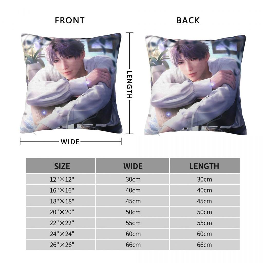 Love And Deepspace Rafayel Pillowcase Printed Fabric Cushion Cover Gift Pillow Case Cover Home Zipper 40*40cm