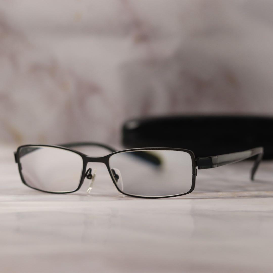 Used kazuo kawasaki y2k square antique masunaga glasses with case